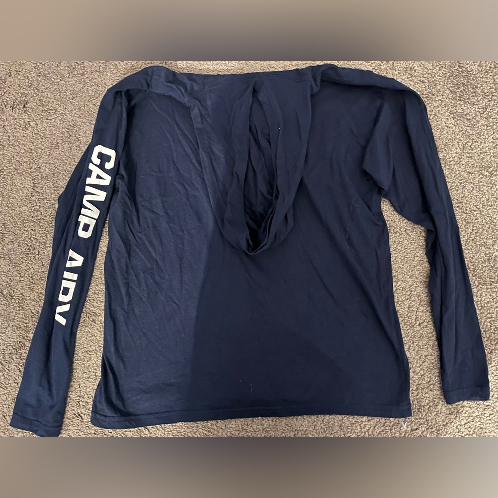Camp Airy Navy Blue Lightweight Hoodie - Size Youth XL - Picture 2 of 5